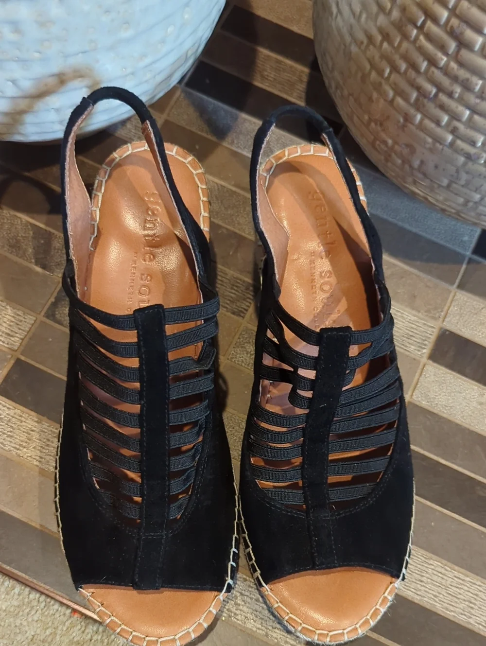 Black Strappy Slingback Women’s Espadrille Sandals